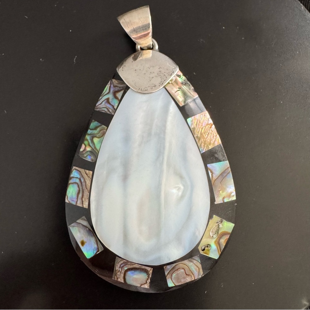 Signed Larry Sandoval Abalone Pendant